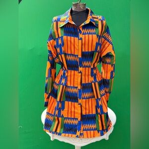 NWOT "Love Highlight" MIDI Dress - Vibrant Kente Print